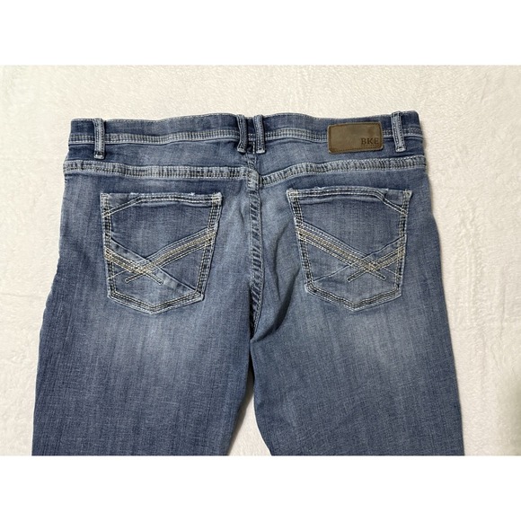 BKE Jeans Mens 40x28 Derek Denim Bootcut Medium Wash Stretch Denim Blue - Picture 8 of 10